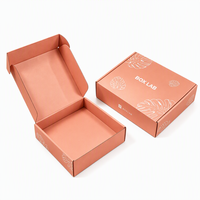 Boîte d'expédition en carton ondulé rose poudré personnalisée, emballage plat pour l'e-commerce, les cadeaux et la vente au détail