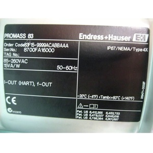 ลดราคา Endress+Hauser Proline Promass 83F เครื่องวัดอัตราการไหลแบบ Coriolis รุ่น 83F15-9999ACABBAAA - Product Image 5