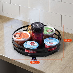 Support métallique rotatif à épices, étagère pour assaisonnement, articles de cuisine, ménage, rangement de maquillage - Product Image 4