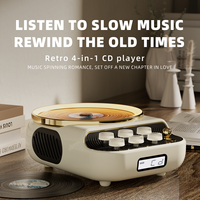 Système musical portable rétro 4-en-1 KUANGXIANG avec lecteur CD, haut-parleur Bluetooth, radio FM et veilleuse LED