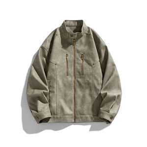 Chaqueta de motociclista americana personalizada con logo para primavera y otoño, para hombres y mujeres, estilo retro con remaches, nueva y atractiva. - Product Image 5