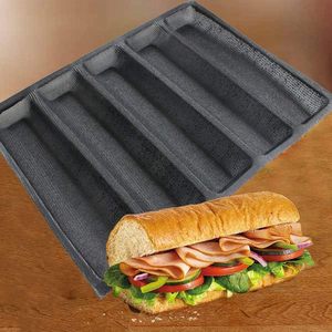 붙지 않는 실리콘 천공 베이킹 빵 형태 샌드위치 금형 프렌치 바게트 빵 팬 식품 매트 - Product Image 3
