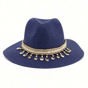 Sombrero de Paja Panamá con Diseño de Concha, Ala Ancha, para Verano, para Mujeres y Hombres, Protección Solar para Playa y Exteriores, Venta al Por Mayor - Product Image 4