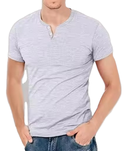 Camisetas de Hombre de Alta Calidad, Transpirables, Elegantes, con Diseño de Cuello Alto, 200 Gramos, Lisas, Teñidas, Estampadas, Formales, de Moda, Tejidas - Product Image 3