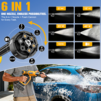 Nettoyeur haute pression pour voiture, 20V sans fil, sans balais, 3 vitesses, avec tuyau de 5 m et écran numérique pour la maison et l'extérieur