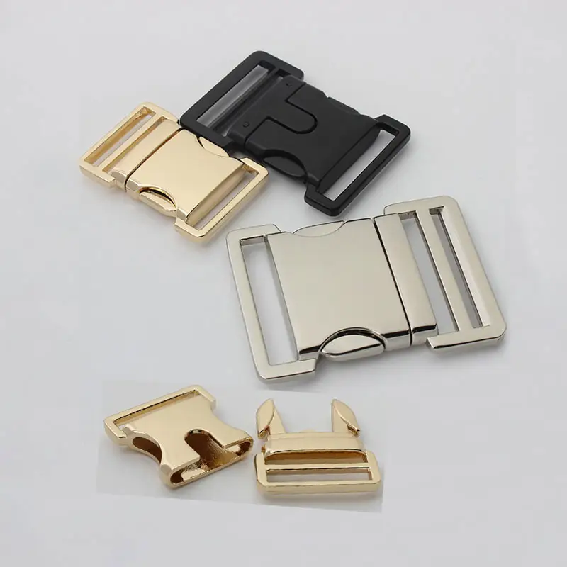 10mm 15mm 25mm 38mm Metal Zinc Gold Quick Side Release Lock Slide Snap Hook Carabiner Webbing Strap Buckles Accessory