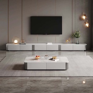 TV sang trọng đơn vị Tủ Tv hiện đại đứng Bàn cà phê với ngăn kéo đồ nội thất phòng khách kết hợp sàn Dài lưu trữ TV đứng - Product Image 6