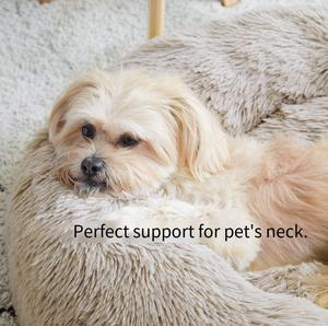 Cama para perros y gatos de tamaño pequeño y mediano, cojín de felpa con forma de piel suave, cueva con patrón sólido, nido para mascotas - Product Image 3