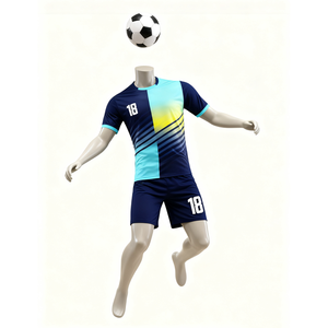 Futbol forması takım 100% Polyester 220g isı Transfer baskı ekip boyun otomatik kesme özel Logo Unisex düşük adedi 5 adet hayır - Product Image 5