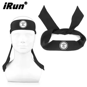 iRun Ninja Bandana Karate Tie Game Headband Sports Knotted Nylon Sweat Headband Custom Logo Swap Headband