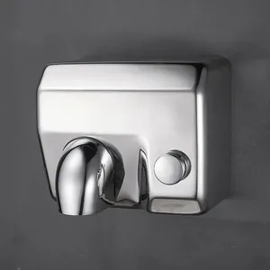 <span class=keywords><strong>Sèche</strong></span>-mains mural commercial en acier inoxydable brossé 304, buse rotative à 360°, bouton poussoir pratique pour les toilettes - Product Image 3