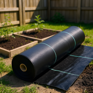 Telo Pacciamante Nero Resistente per Giardino e Paesaggistica, 3 x 300 Piedi, in PP Intrecciato, per Controllo Erbacce e Copertura del Terreno, Ideale per Giardini e Vialetti - Product Image 2