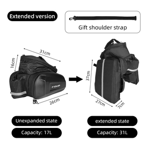 Sacoche de vélo multifonctionnelle à coque rigide avec <span class=keywords><strong>sangle</strong></span> réglable, grande capacité, pour porte-bagages <span class=keywords><strong>arrière</strong></span> VTT et vélo de route - Product Image 6