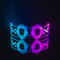 Lunettes LED colorées de Noël, lunettes de science-fiction, lunettes lumineuses de crâne pour Halloween, fête