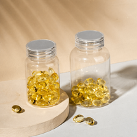 Vente en gros de flacons en plastique PET transparents de 100 ml, écologiques, avec étiquette personnalisée, pour l'emballage de capsules de nutriments