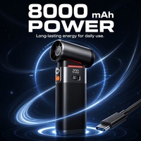 Ventilador Turbo Potente de 130000 RPM, 8000 mAh, Multifuncional, con Función de Rompe Cristales para Auto, Camping y Limpieza