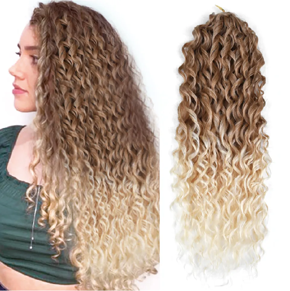 Jessica Ocean Water Wave Twist Crochet Hair Ombre Blonde Loose Deep Wave Braiding Hair Extension