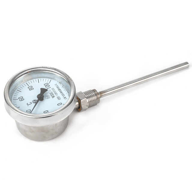Factory Price 0-100℃ Bimetallic Thermometer Industrial Use Pointer Thermometer for Boiler Pipe Oven