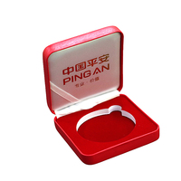 Boîte de rangement pour badges en cuir PU de luxe sur mesure avec charnière à ressort, étui de présentation pour pièces commémoratives, cadeaux, boîte carrée rouge