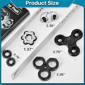 Plastic <b>Ring</b> Spinner <b>Fidget</b> Toys for Teens & Adults-Quiet Stress Relief Focus Aid Portable Desk Gadget with Variety Options - Product Image 2