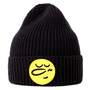 Custom Beanie Woven Label Tag Patch Manufacturer Y2K Beanies Winter <b>Warm</b> <b>Hat</b> Jacquard Knitted <b>Hats</b> Beanie Ribbed Knitted <b>Hats</b> - Product Image 3