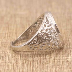 Sterling Silver 13*18/14*17/18*23/18*25mm Semi Mount Man <strong>Ring</strong> <strong>Blank</strong> Bezel Setting S925 Base Without Center Stone for DIY Inlay - Product Image 4