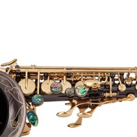Black Nickel Gold Curved Eb Soprano Saxophone Brass Wind Instrument BB Tone Adjustable Professional Performance Student Band