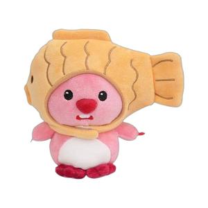 Peluche Piccola Bambola da Quattro Pollici, Simpatica <span class=keywords><strong>Volpe</strong></span> con Zaino a Testa <span class=keywords><strong>di</strong></span> Pesce, Portachiavi per Bambini - Product Image 1