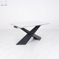 Table de salle à manger extensible Mécanisme extensible de luxe Table à manger nordique en pierre frittée pour la maison