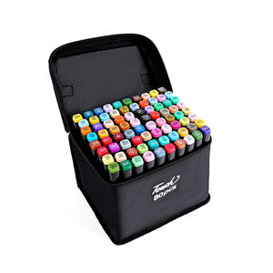 Pennarelli per pennarelli Set pennarelli per forniture artistiche a colori a doppia punta Set da disegno pennarelli per pittura per schizzi pennarelli per fumetti con borsa per il trasporto - Product Image 1