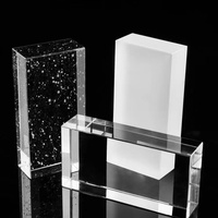 Briques de verre pour la décoration intérieure et extérieure, briques de verre ultra-transparentes finement polies, utilisées pour les cloisons murales