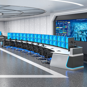 JCCX-3 vendita calda moderna in acciaio di sicurezza + scrivanie di monitoraggio in legno Console della sala di controllo per la stanza del sistema di monitoraggio - Product Image 5