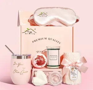 Cotton Box Eco-Friendly Digital Printed Modern Flower Display Shower Spa Bath Salt Steamer Candle Soap Birthday <b>Gift</b> <b>Set</b> - Product Image 1