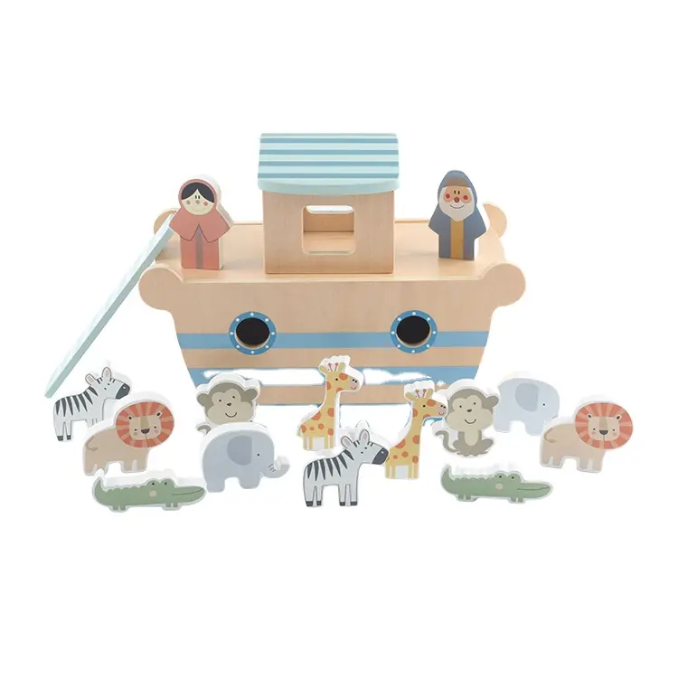 Eco Vriendelijke Multiplex Mdf Houten Boot Speelgoed Educatief Noah 'S Ark Baby Schip Boot Houten Speelgoed Voor Kinderen