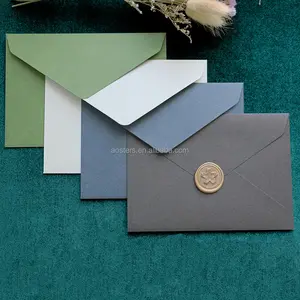 재활용 봉투 포장 친환경 맞춤형 로고 편지용 황금 스탬핑 봉투