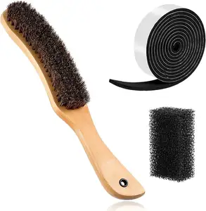 Custom Hat Brush Baseball Hat Western Cowboy Hat Cleaner Lint Remover Clothes Suits 100% Horse Hair Bristle Beech Wood Handle