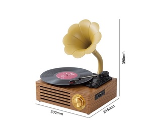 Tocadiscos de Vinilo Retro Vintage de Madera, Reproductor de Discos LP, Grabador de Vinilo, 5W, 2 Altavoces, Reproductor de Tarjetas SD y TF - Product Image 4