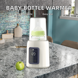 Chauffe-biberon <span class=keywords><strong>électrique</strong></span> sécurisé avec arrêt automatique, <span class=keywords><strong>stérilisateur</strong></span> à vapeur pour lait maternel congelé et préparations infantiles, brosse de nettoyage en plastique incluse - Product Image 2