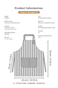 Thiết Kế Mới Tùy Chỉnh Cotton Linen Nhà Bếp Máy Chủ Tạp Dề Bib Nấu Ăn In Tùy Chỉnh Thêu Biểu Tượng Đầu Bếp Sọc Tạp Dề - Product Image 2