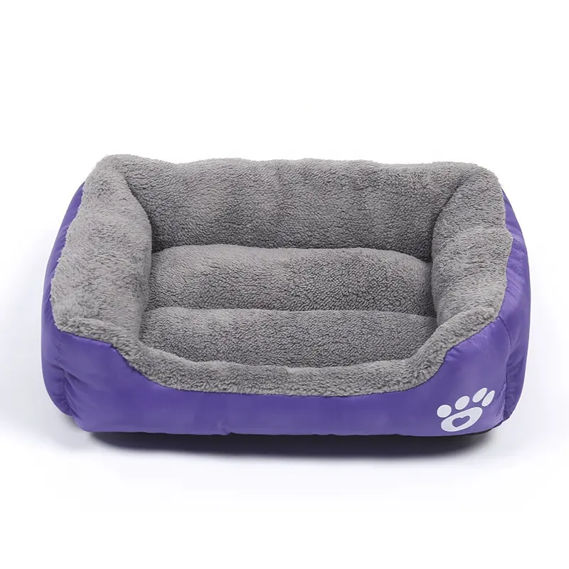 2022 Hot Sale Oxford Fabric Pet Bed Waterproof Bottom Cozy Paw Dog Bed Rectangle Dog Couch Large Dog Sofa Bed