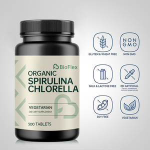 <span class=keywords><strong>Comprimés</strong></span> de <span class=keywords><strong>Spiruline</strong></span> et Chlorelle Bio 1000mg <span class=keywords><strong>500</strong></span> Unités Soutien Immunitaire Détox Énergie Vente en Gros Usine OEM Marque Privée - Product Image 3