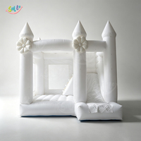 Castillo Inflable Blanco con Tobogán, Castillo Inflable para Bodas y Alquiler para Fiestas
