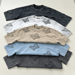 Camiseta de Alta Calidad 100% Algodón, Gruesa, para Hombre, Talla Grande, Personalizable con Estampado y Apliques, Corte Holgado - Product Image 1