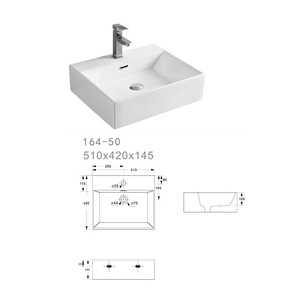 Lavabo Rectangular de Cerámica Blanca Moderna para Proyectos Hoteleros - Product Image 3