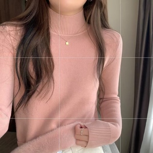 New Design Premium <b>Jumpers</b> Comfortable Stand Collar Elegant <b>Womens</b> Tops <b>Warm</b> Slim Fit Winter Woman Clothes - Product Image 4