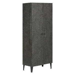 Meuble de rangement en bois de manguier avec structure en acier doux, finition bois noir et métal, pour salon, salle à manger, bureau à domicile - Product Image 1