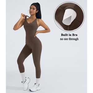 FOXA 2 Piece Yoga Set Women Crisscross Back Padded Top High Waisted <b>Leggings</b> With <b>Pockets</b> Gym Workout Wear - Product Image 3