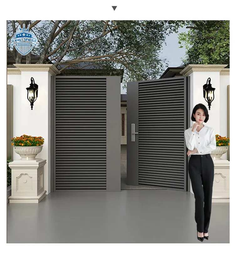 Высококачественные современные наружные металлические автоматические двойные алюминиевые качели для сада, дома, промышленного использования, новейшие главные дизайнерские ворота