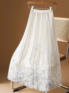 New Ladies Dress <strong>Long</strong> <strong>Skirts</strong> Woman Fashion Pleated <strong>Summer</strong> Korean Floral Print <strong>Skirt</strong> - Product Image 4