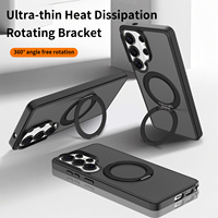 Étui de luxe antichoc pour Samsung S26 Ultra, sensation de peau, magnétique, avec support rotatif, haute qualité